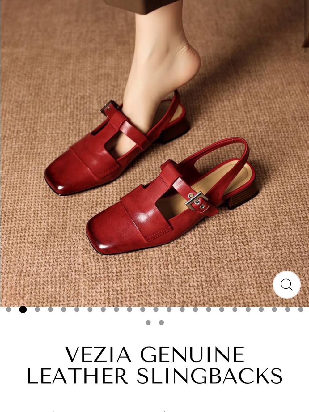 Red Leather Slingback Mules - Picture 5 of 14